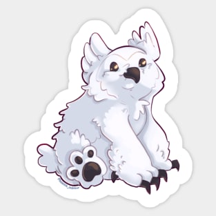 Snowy Owlbear Cub - Sitting Sticker